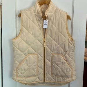 NWT J.Crew Puffer Vest - Cream, Size L